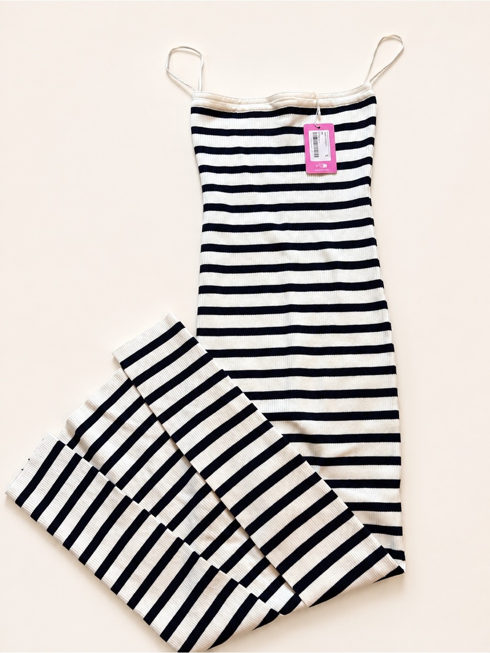 Edikted Striped Knit Tub Dress in Blue & White